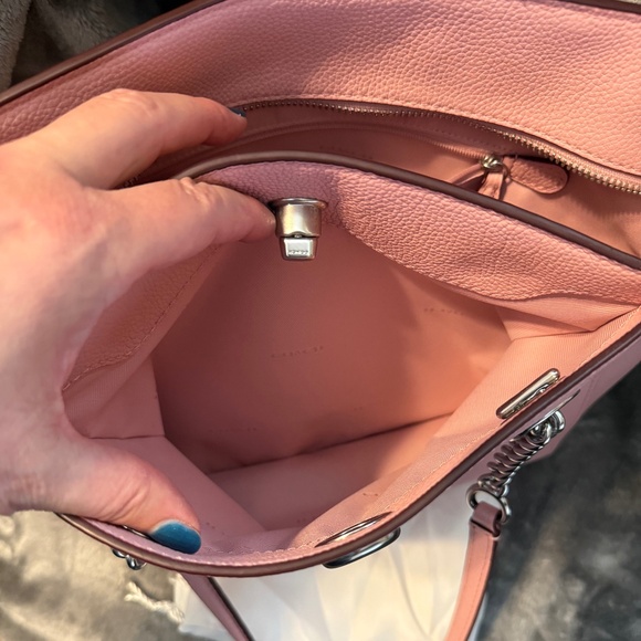 Coach Pebble Leather Turnlock Chain Tote - Powder Pink - Picture 11 of 11